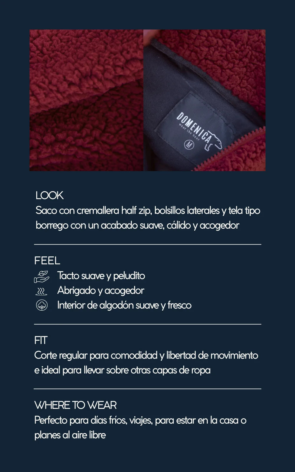 SACO OVEJERO CEREZA/BURGUNDY - UNISEX-7