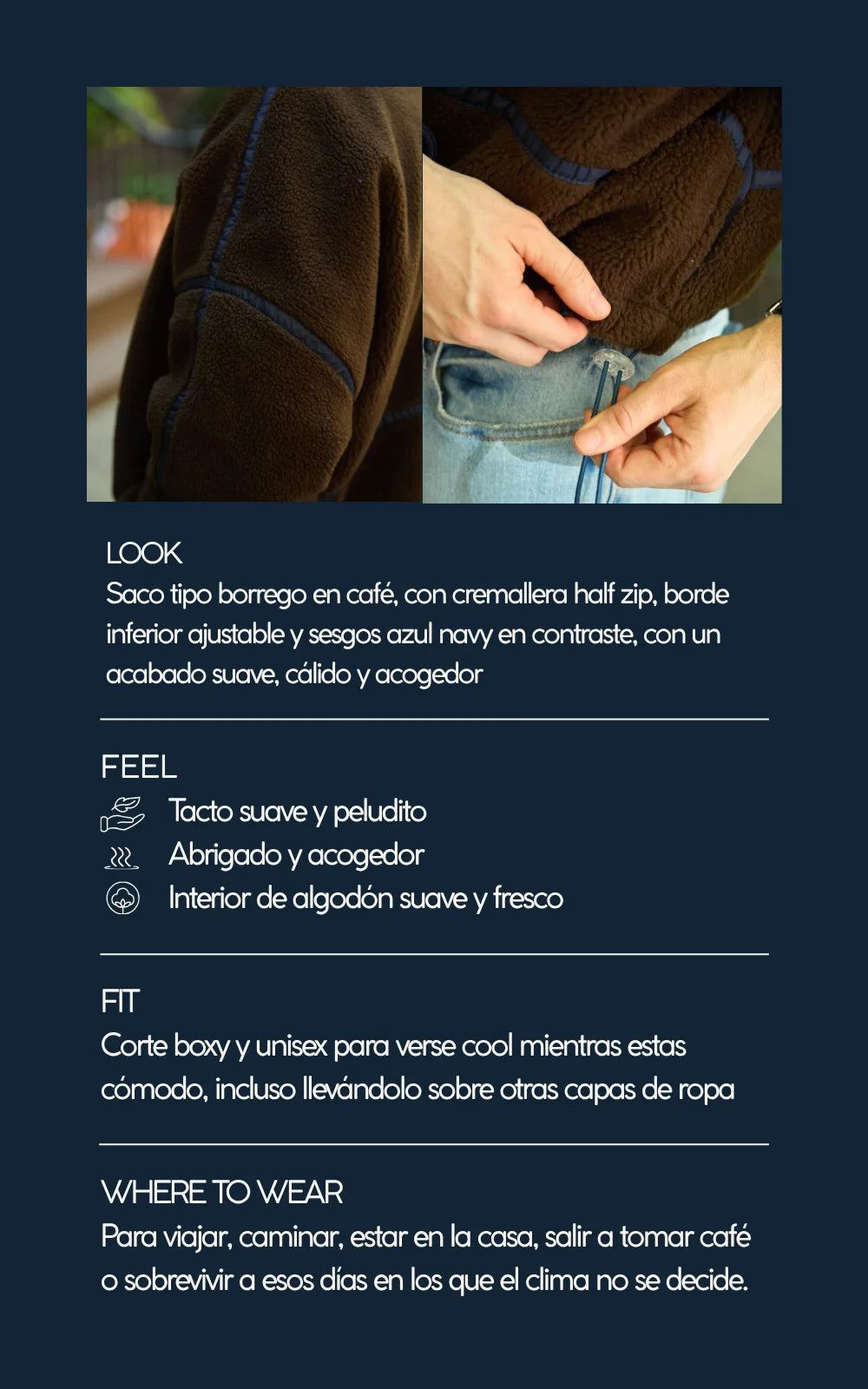SACO OVEJERO BOXY CAFÉ - UNISEX-7