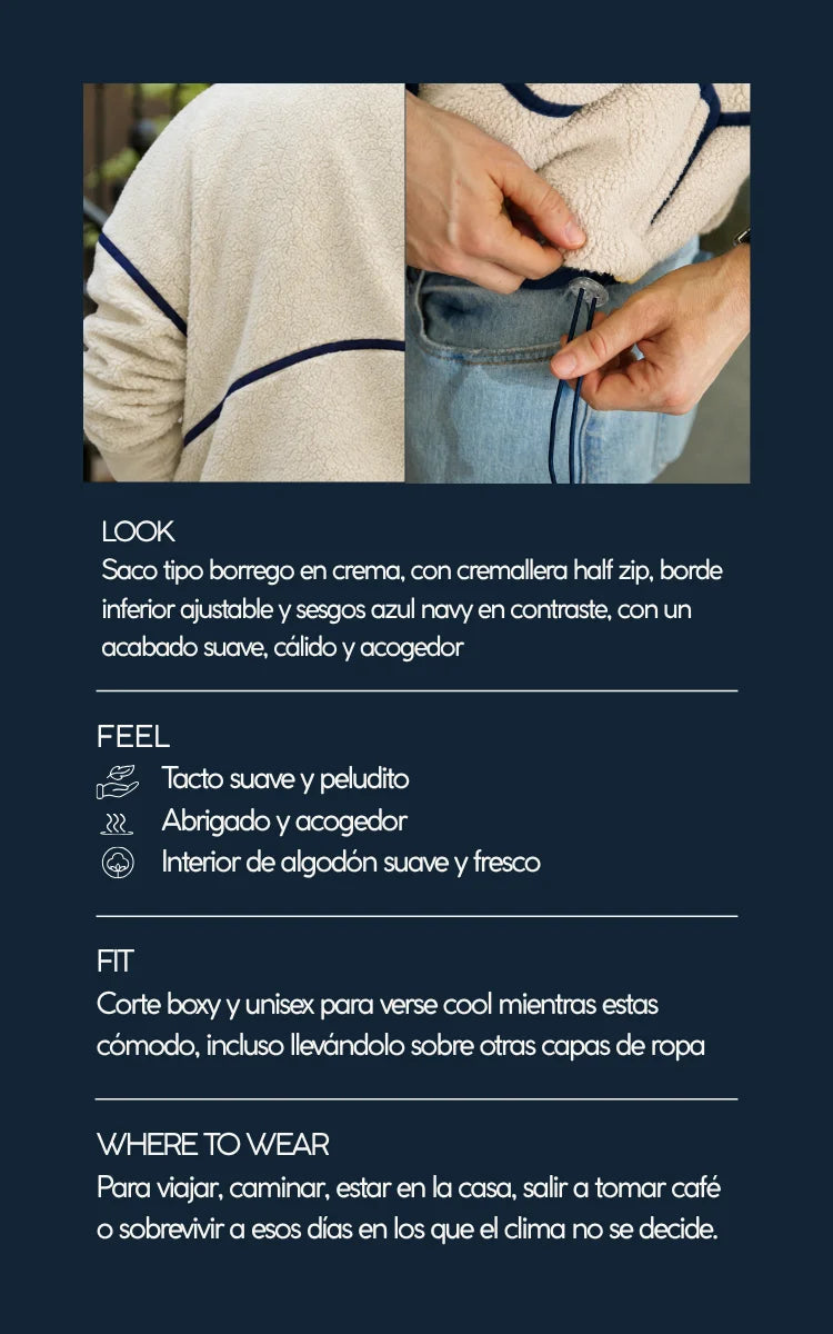 SACO OVEJERO BOXY CREMA - UNISEX-7