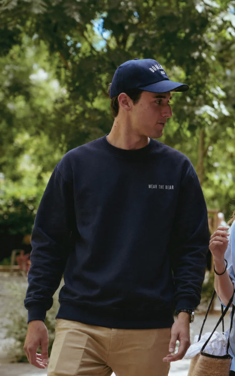 CREWNECK OSO ESTAMPADO AZUL OSCURO - UNISEX