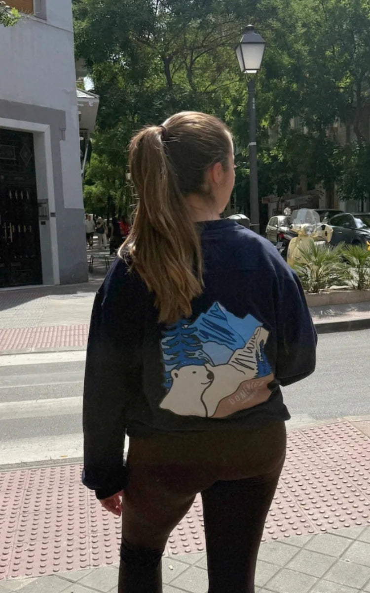 CREWNECK OSO ESTAMPADO AZUL OSCURO - UNISEX-3