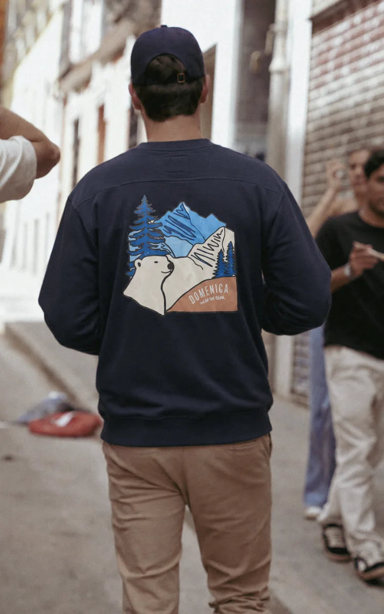CREWNECK OSO ESTAMPADO AZUL OSCURO - UNISEX-4