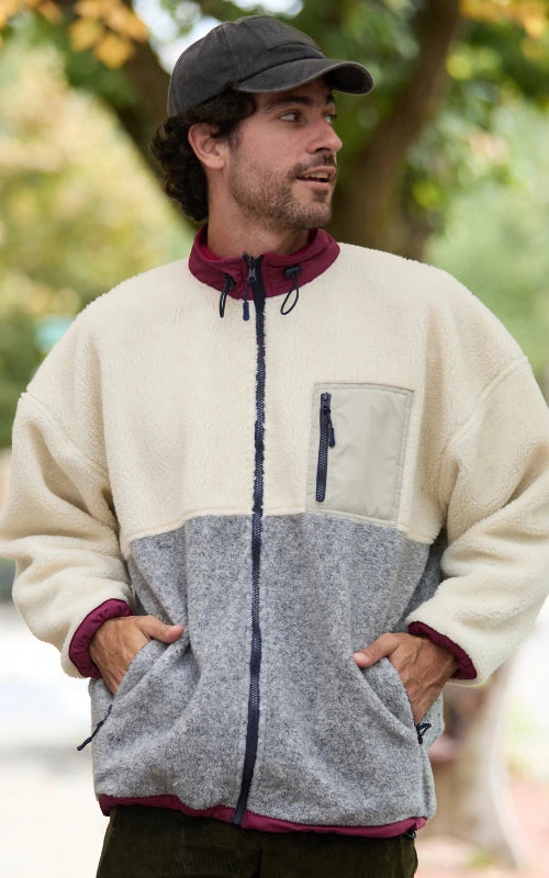 SACO OVEJERO BOXY CREMA UNISEX (FULL ZIP)- PREVENTA