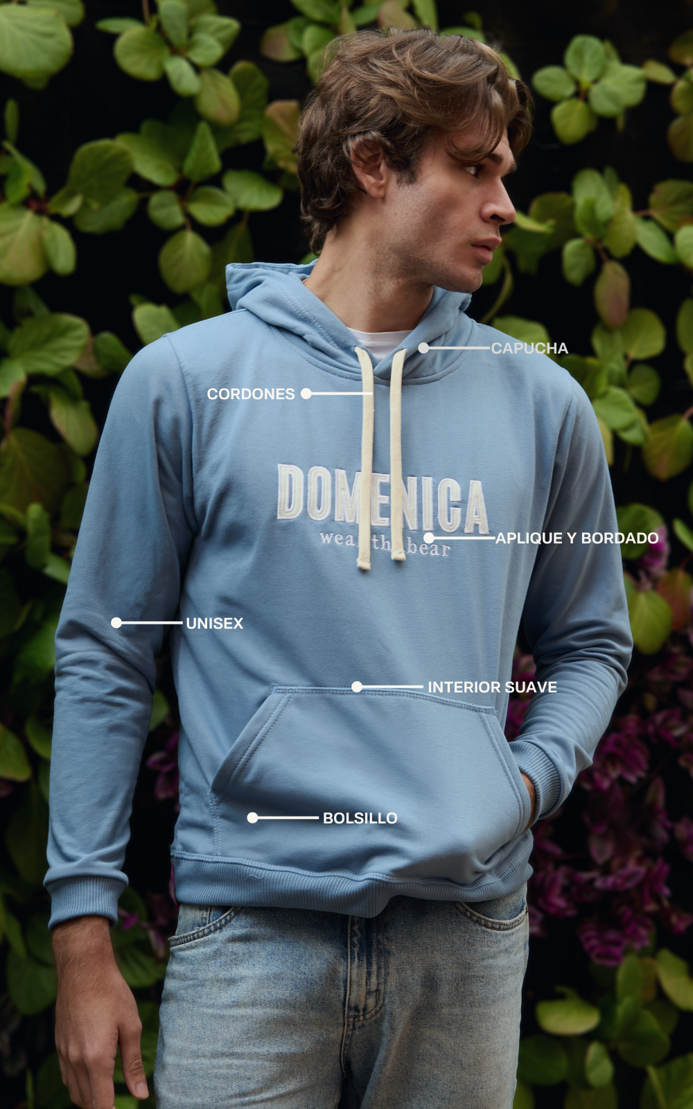 HOODIE DOMENICA AZUL CIELO - UNISEX-4