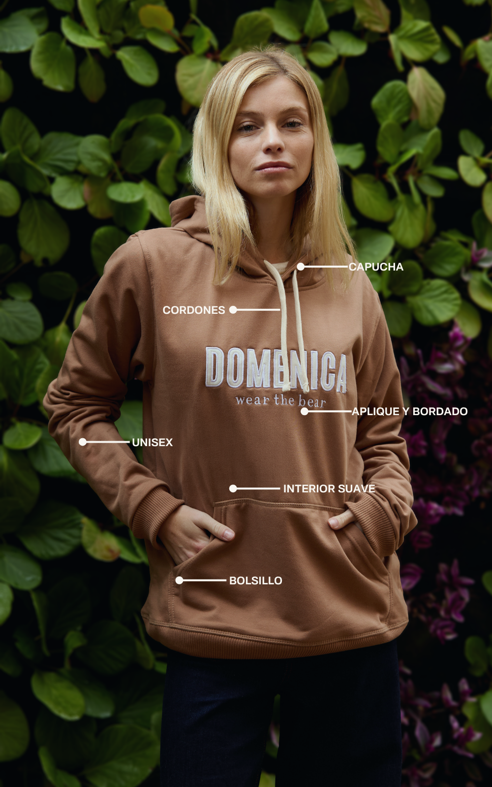 HOODIE DOMENICA ALMENDRA - UNISEX-4