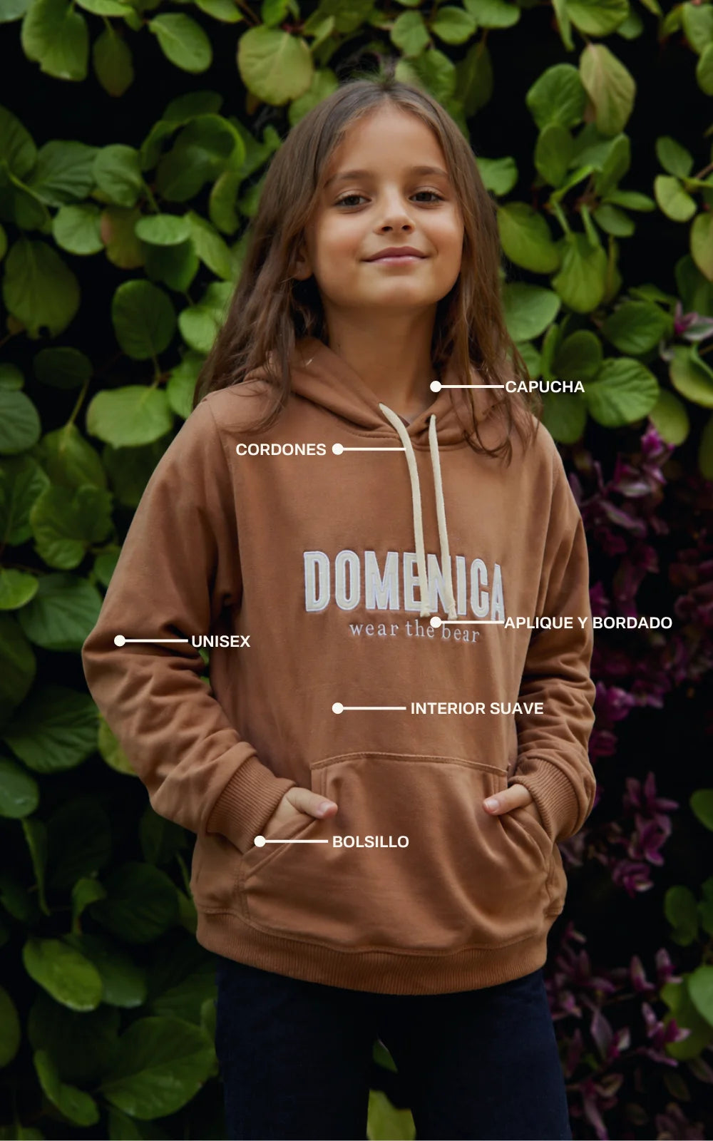 HOODIE DOMENICA ALMENDRA - NIÑOS-4
