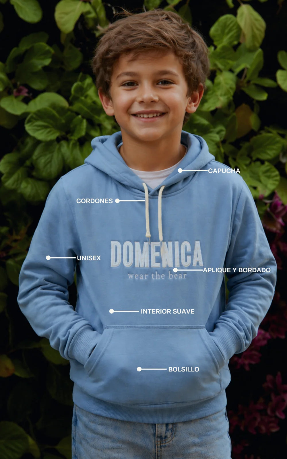 HOODIE DOMENICA AZUL CIELO - NIÑOS-4