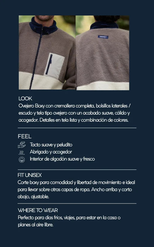 SACO OVEJERO BOXY BEIGE UNISEX (FULL ZIP)- PREVENTA-9
