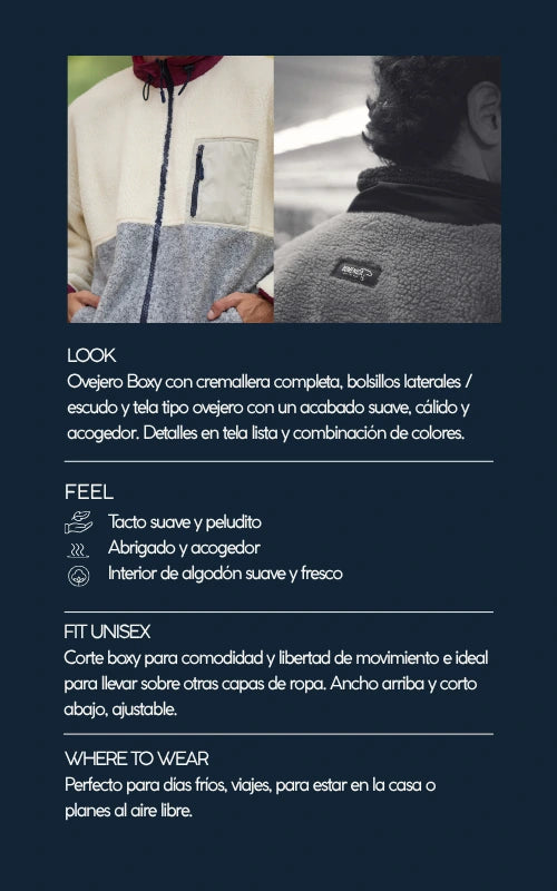SACO OVEJERO BOXY CREMA UNISEX (FULL ZIP)- PREVENTA-9