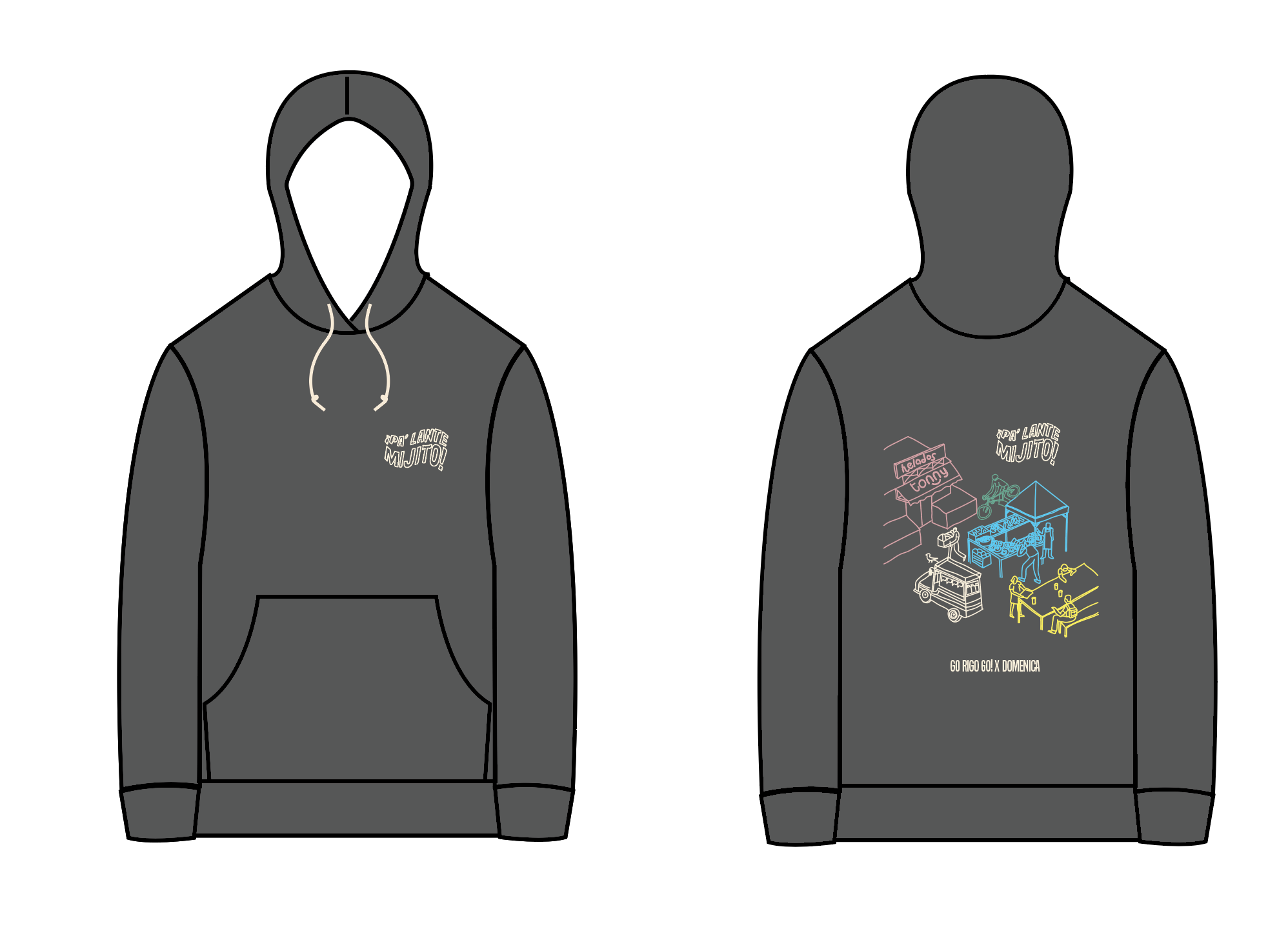 HOODIE GRIS GO RIGO GO X DOMENICA - UNISEX-4