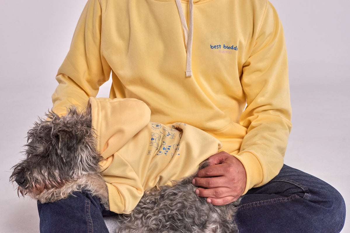 Hoodie amarillo unisex Puppis x Domenica -  fit unisex