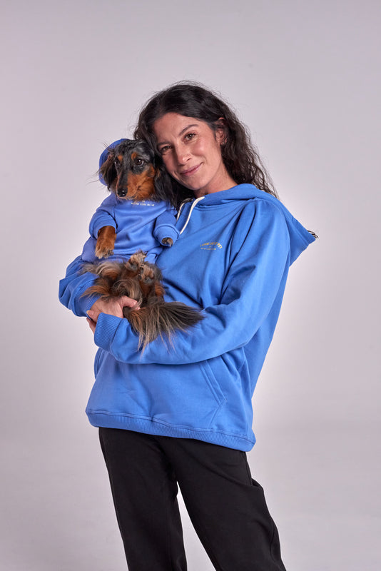 HOODIE AZUL UNISEX - PUPPIS X DOMENICA