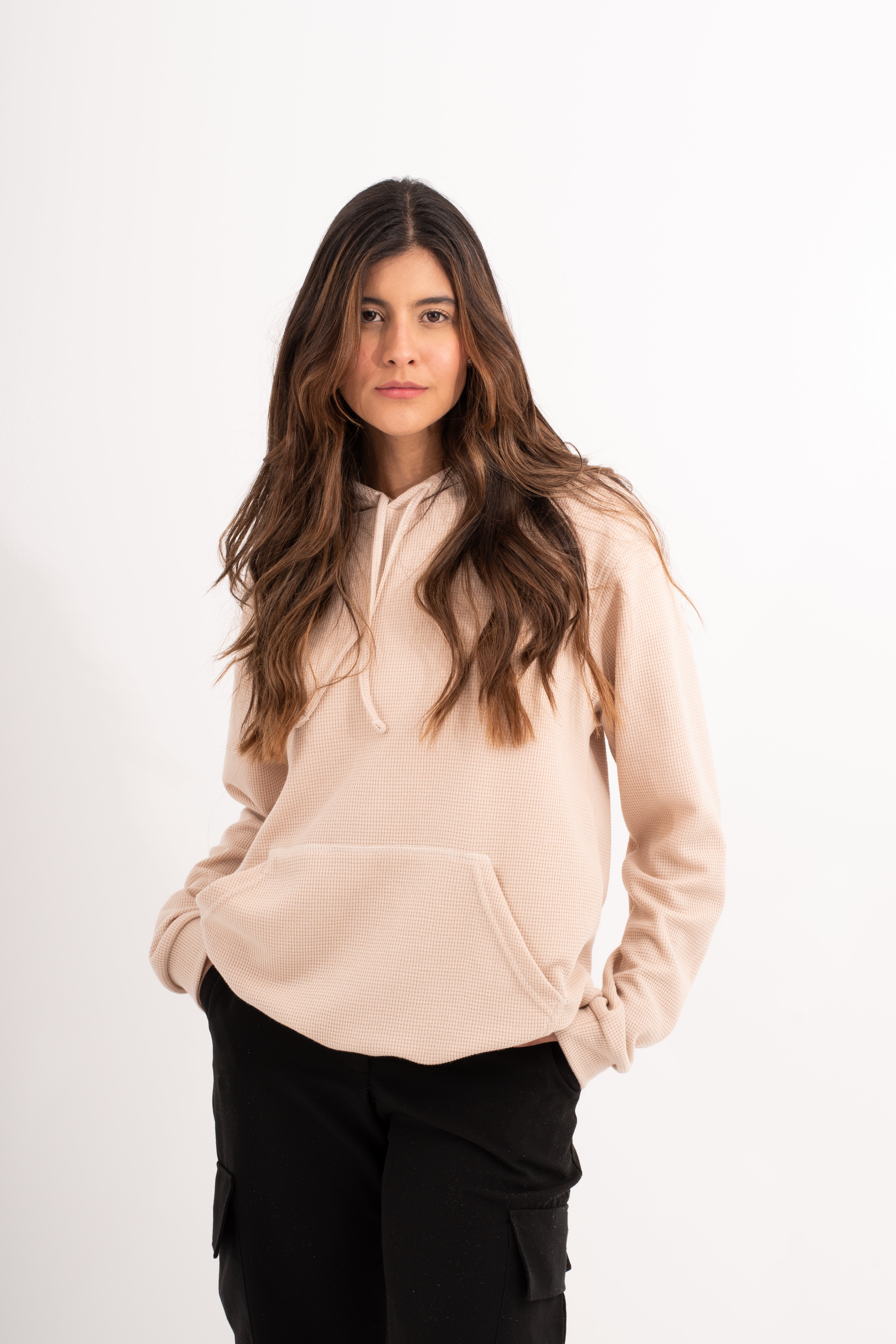 HOODIE BEIGE UNISEX- BÁSICO-5