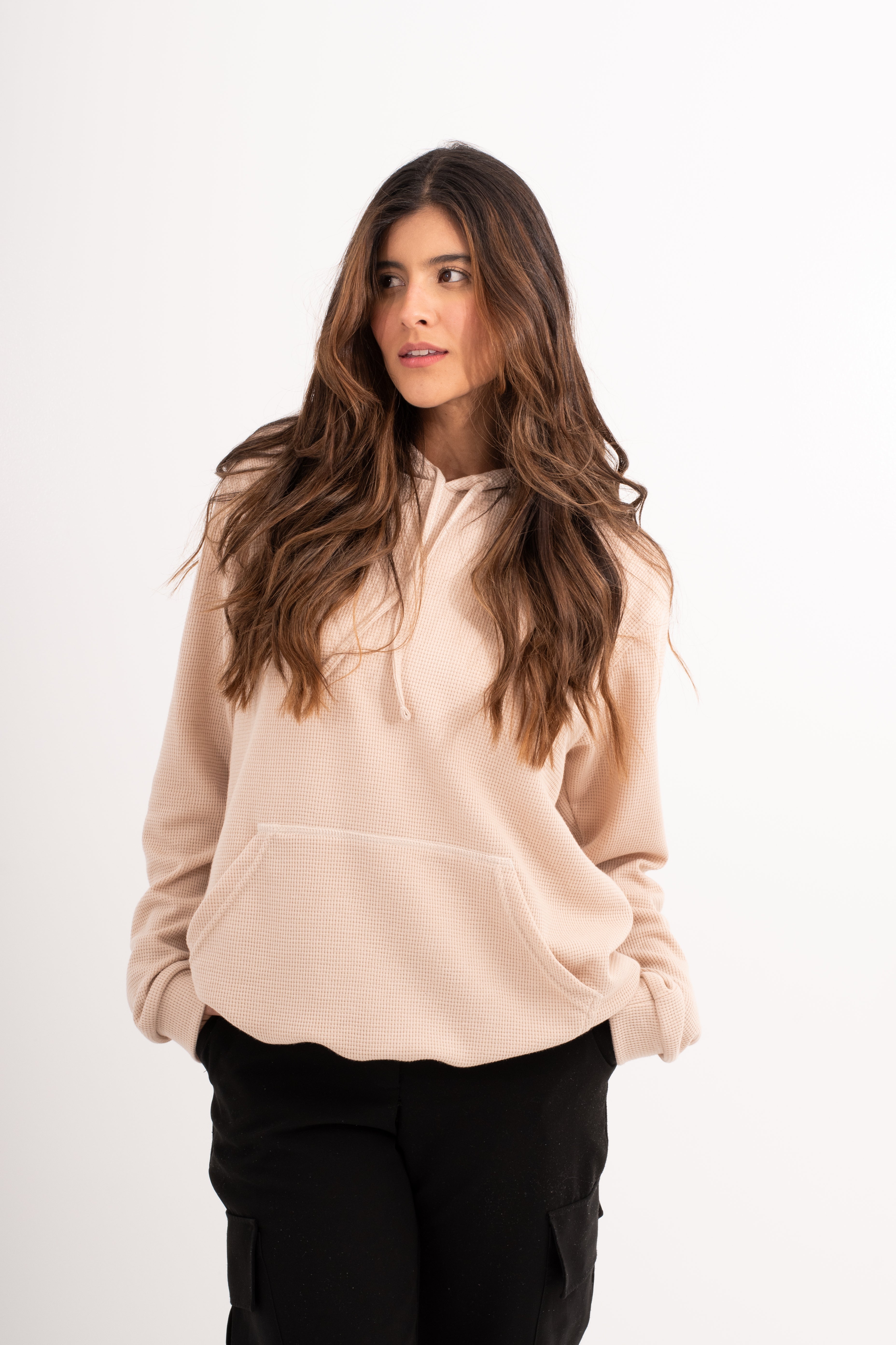 HOODIE BEIGE UNISEX- BÁSICO-7