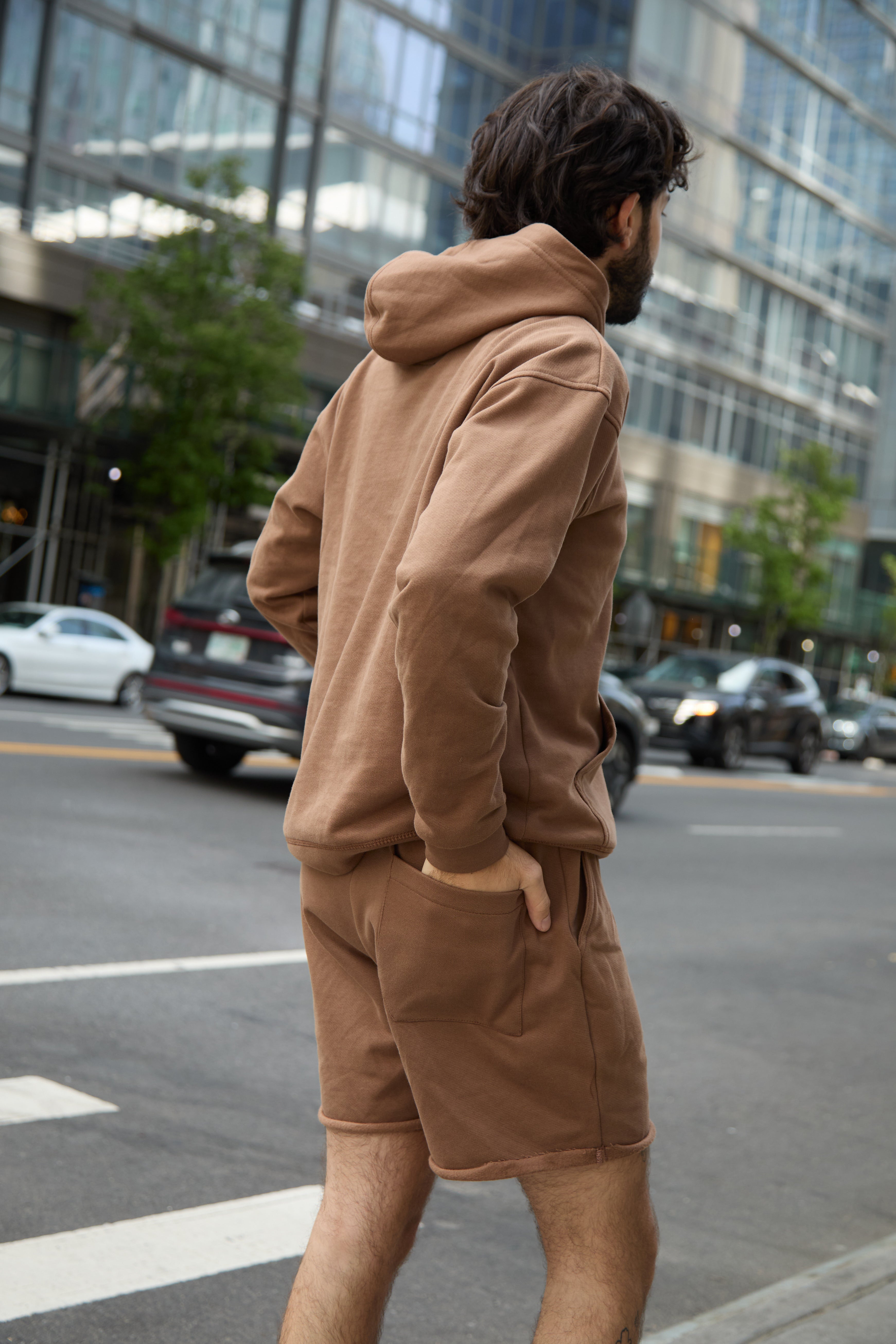 Pantaloneta café para hombre Domenica 