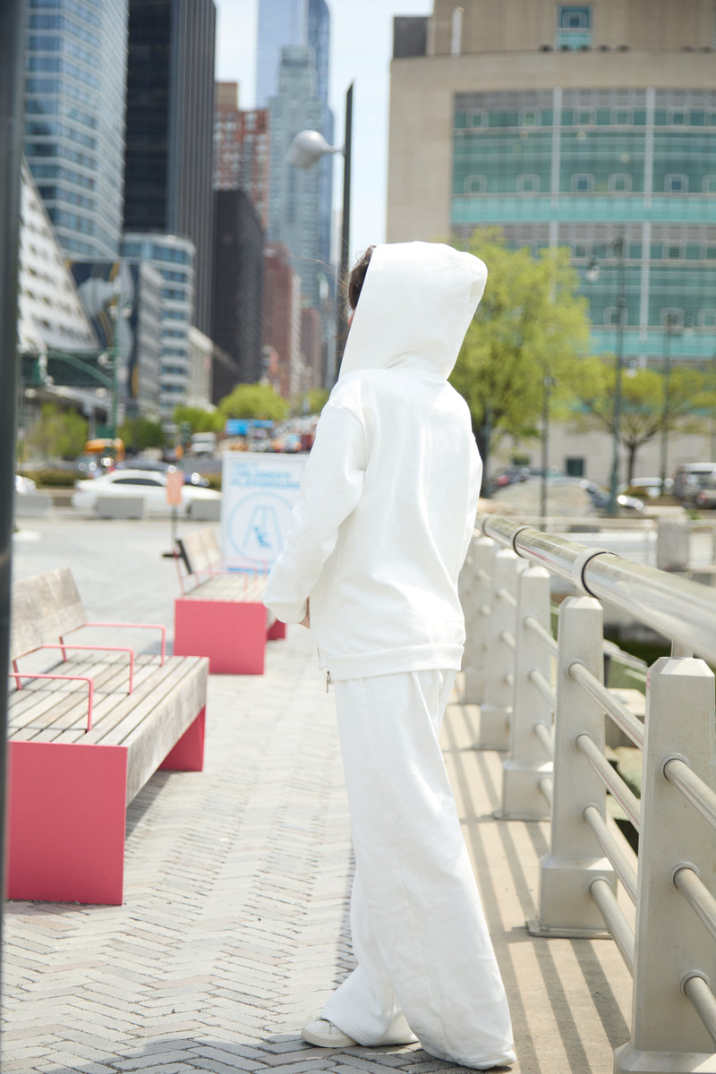 HOODIE DE CREMALLERA CREMA - UNISEX
