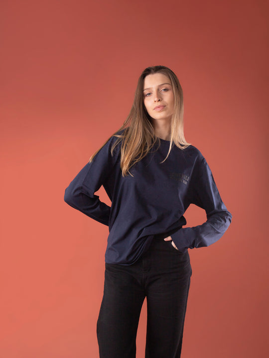 CAMISETA MANGA LARGA AZUL - UNISEX