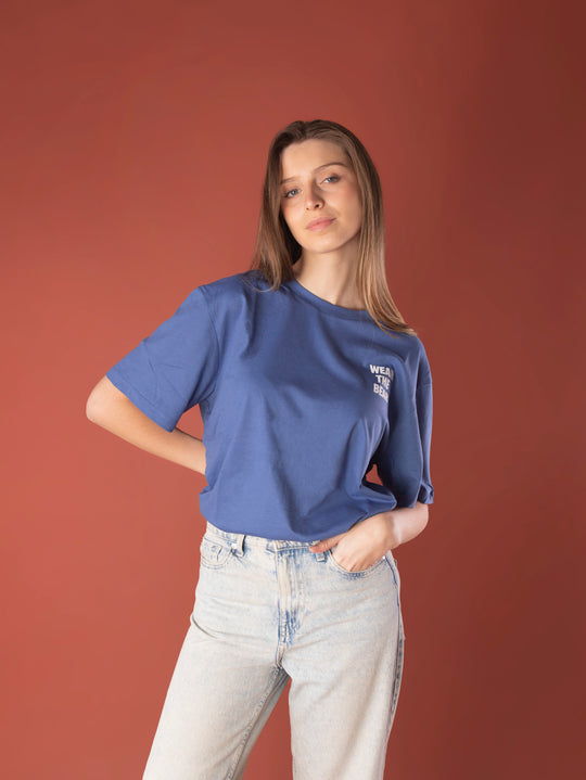 CAMISETA ESTAMPADA AZUL INDIGO-UNISEX