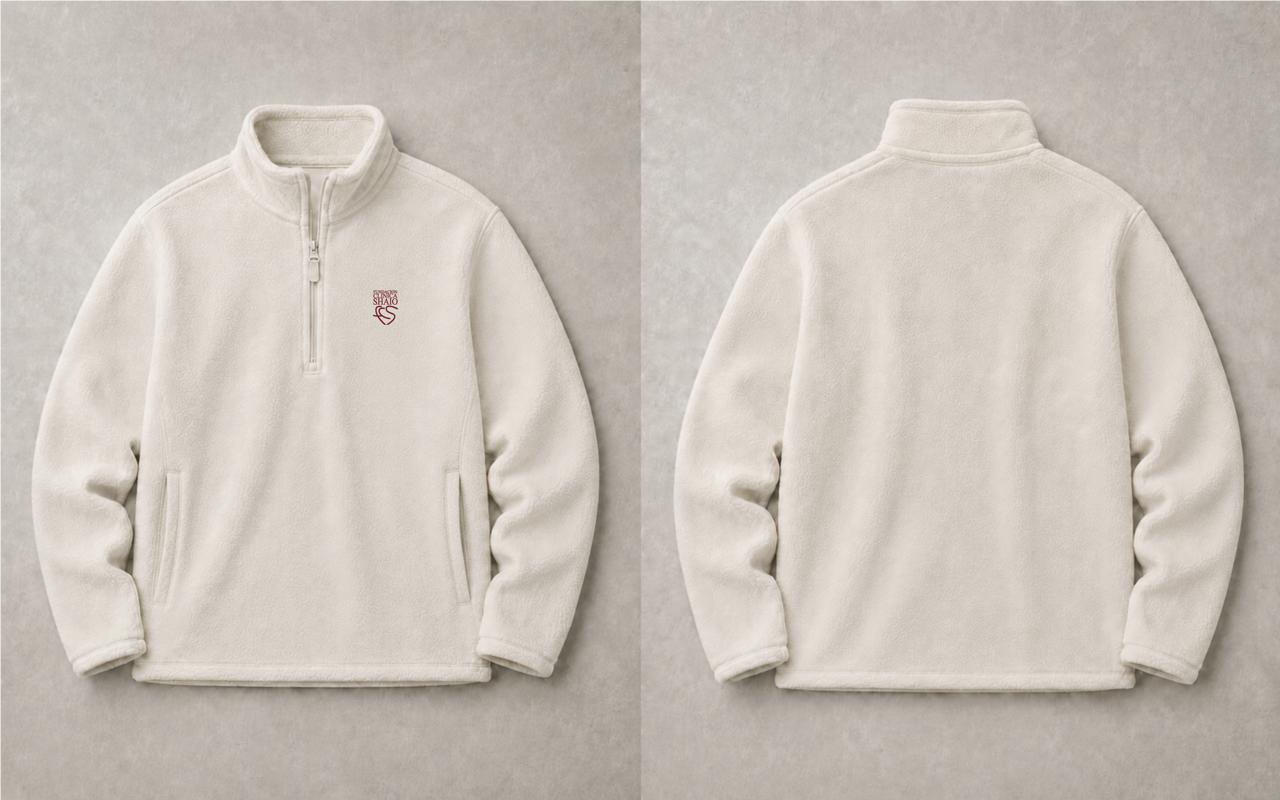 SACO FLEECE HALF ZIP CREMA - SHAIO