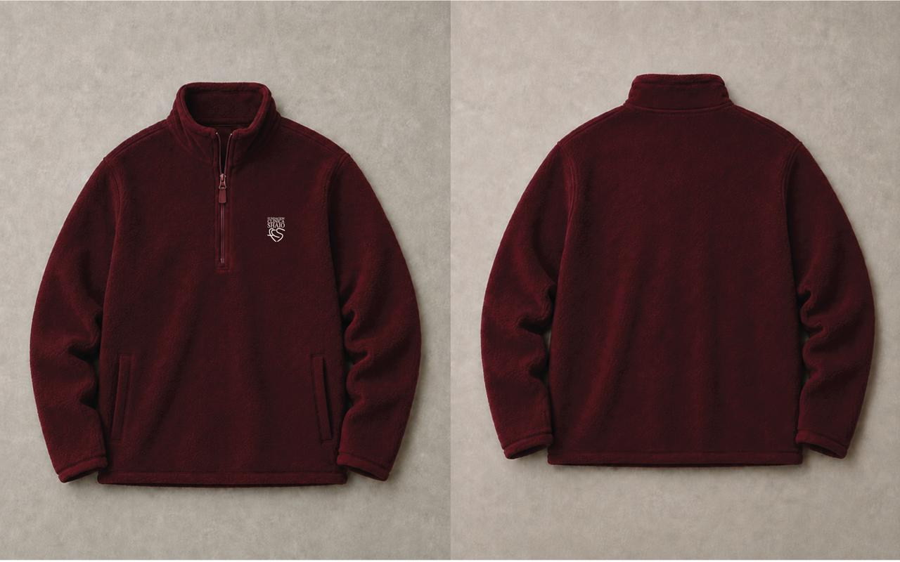 SACO FLEECE HALF ZIP VINOTINTO - SHAIO-1