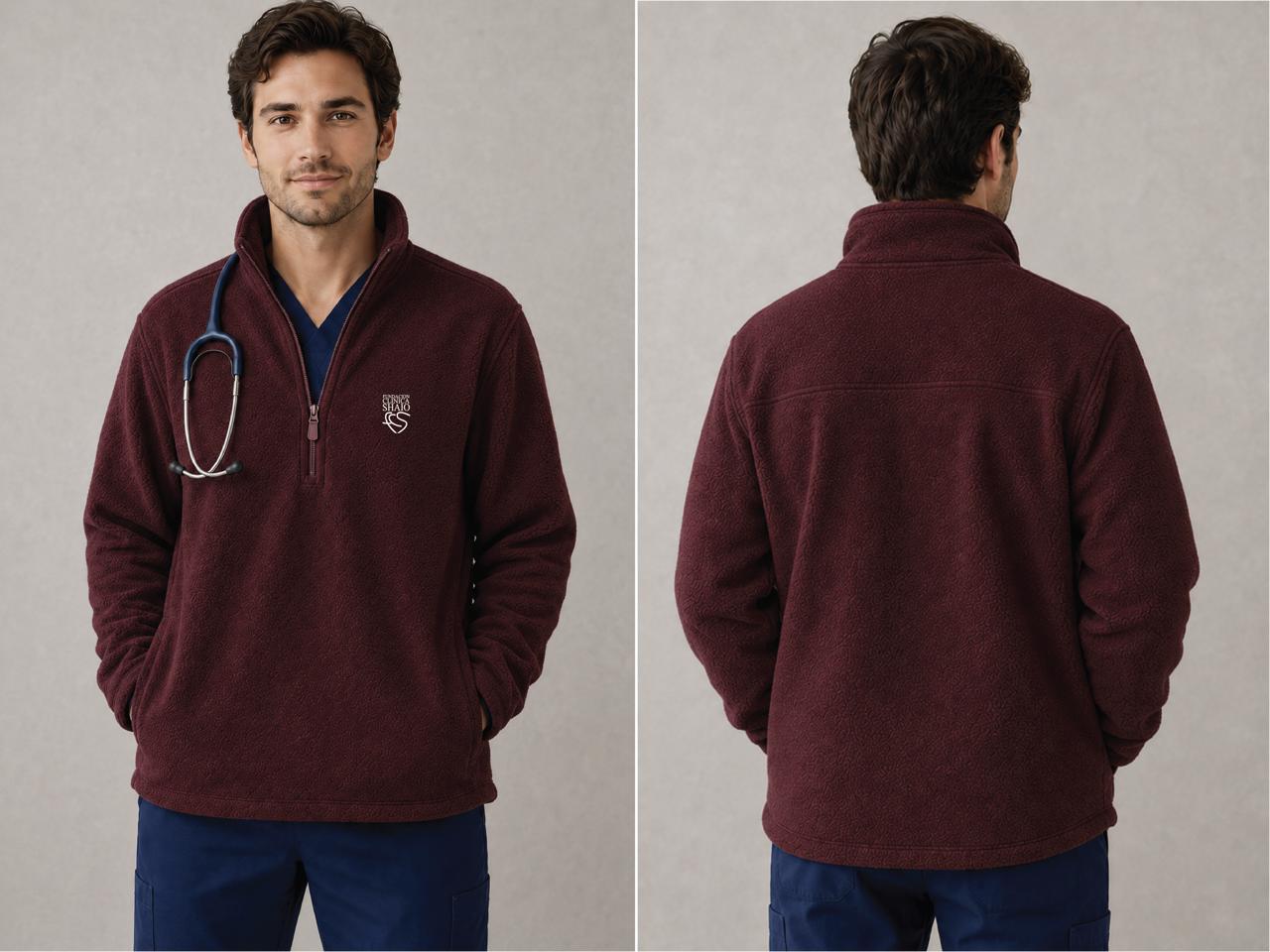 SACO FLEECE HALF ZIP VINOTINTO - SHAIO-3