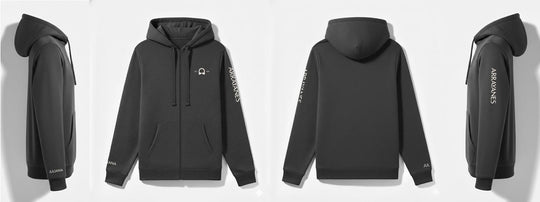 HOODIE DE CREMALLERA GRIS ARRAYANES - UNISEX