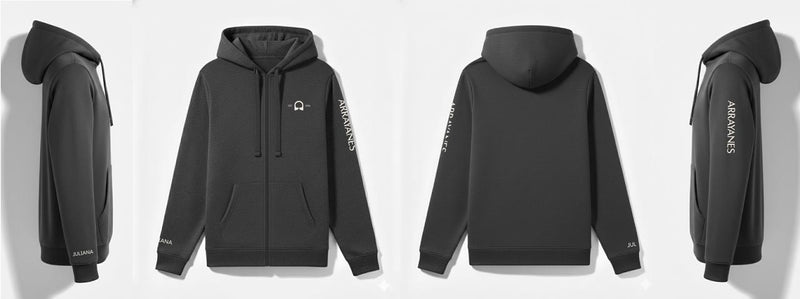 HOODIE DE CREMALLERA GRIS ARRAYANES - UNISEX