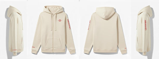 HOODIE DE CREMALLERA CREMA ARRAYANES - UNISEX