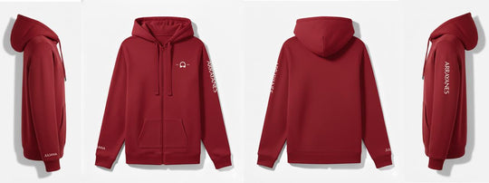 HOODIE DE CREMALLERA ROJO ARRAYANES - UNISEX