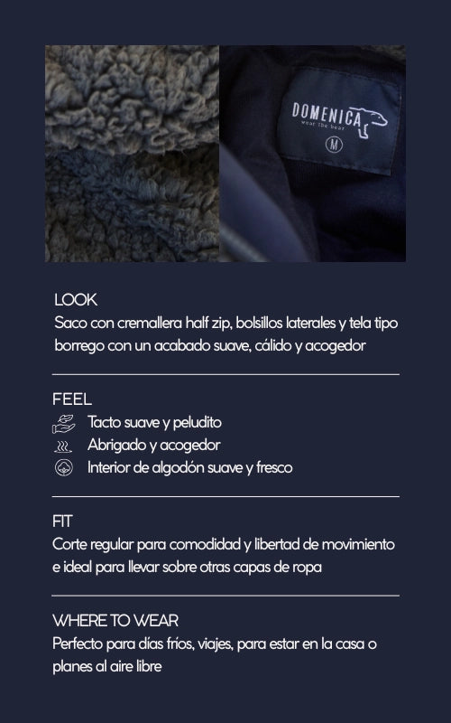 SACO OVEJERO GRIS OSCURO - UNISEX