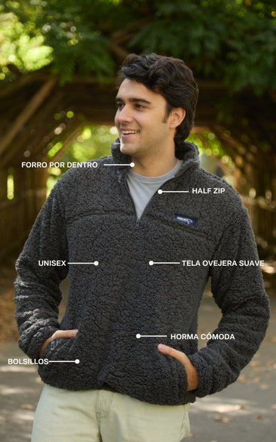 SACO OVEJERO GRIS OSCURO - UNISEX