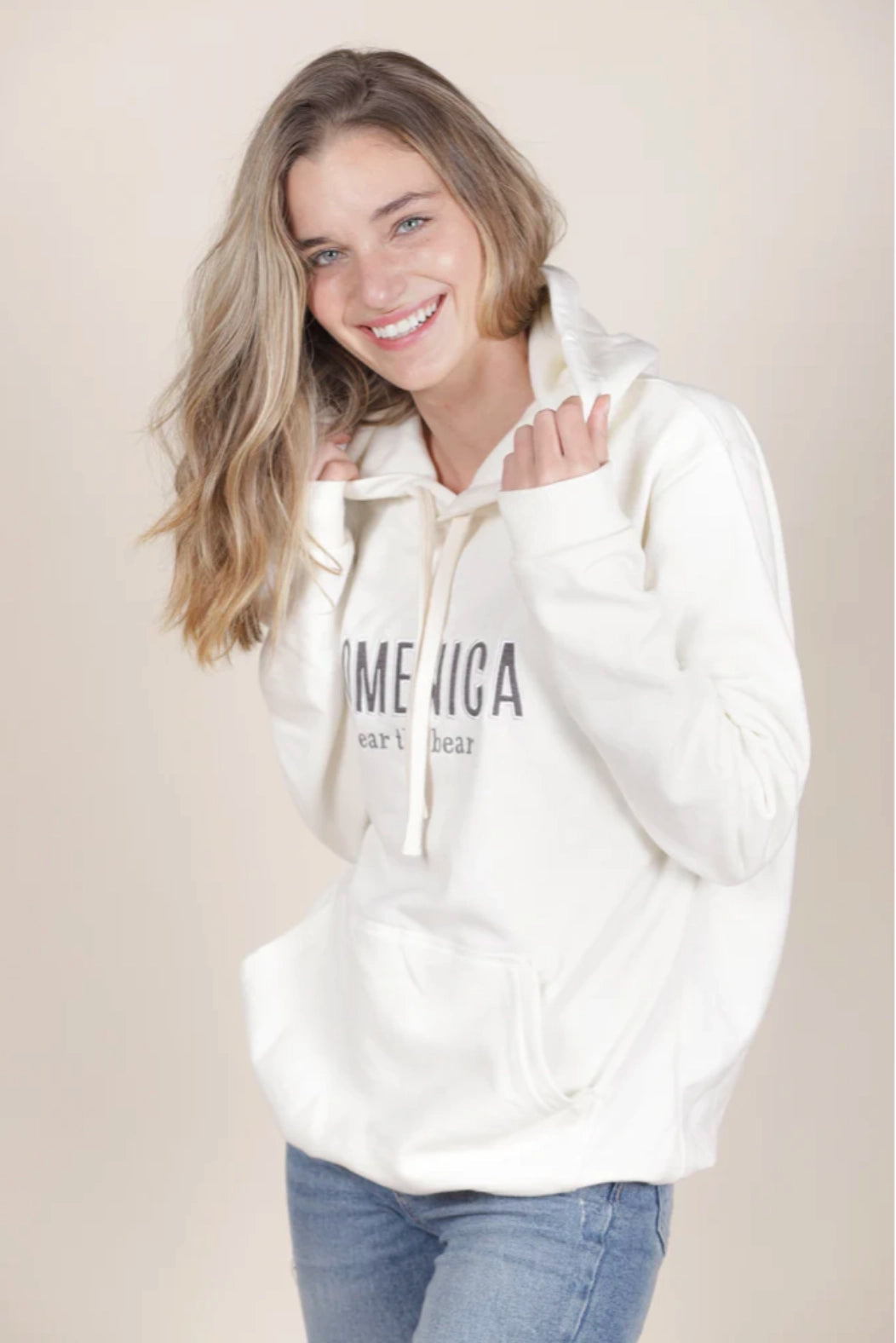 HOODIE DOMENICA CREMA - UNISEX