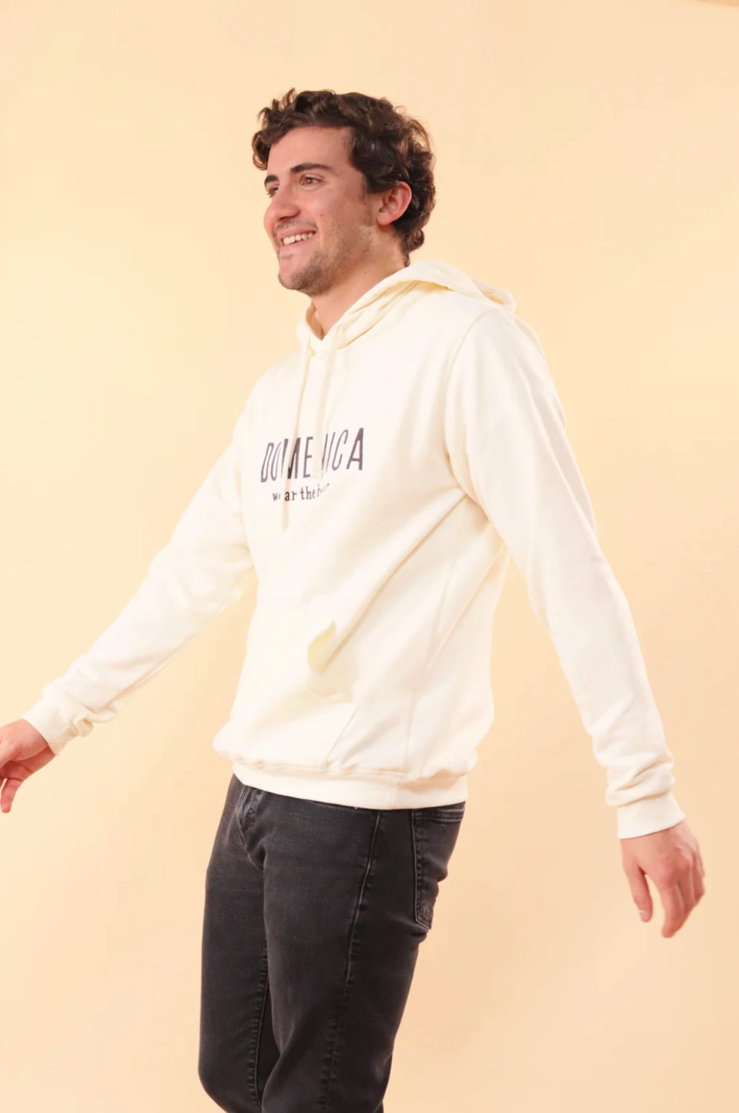 HOODIE DOMENICA CREMA - UNISEX