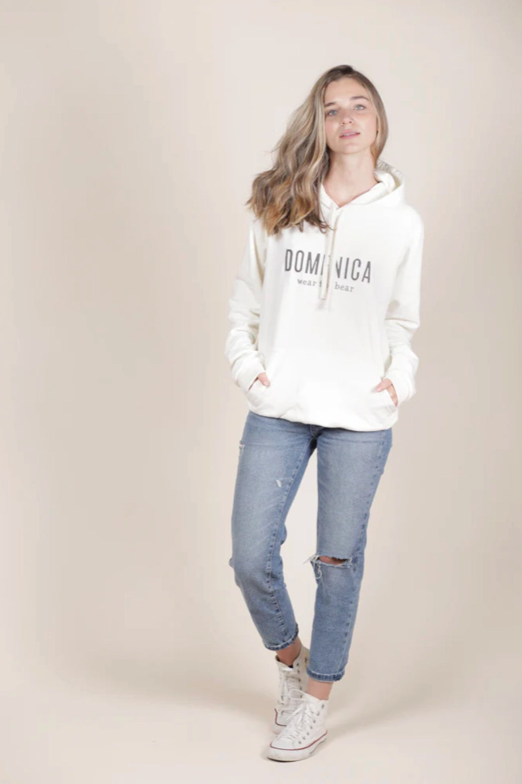 HOODIE DOMENICA CREMA - UNISEX-3