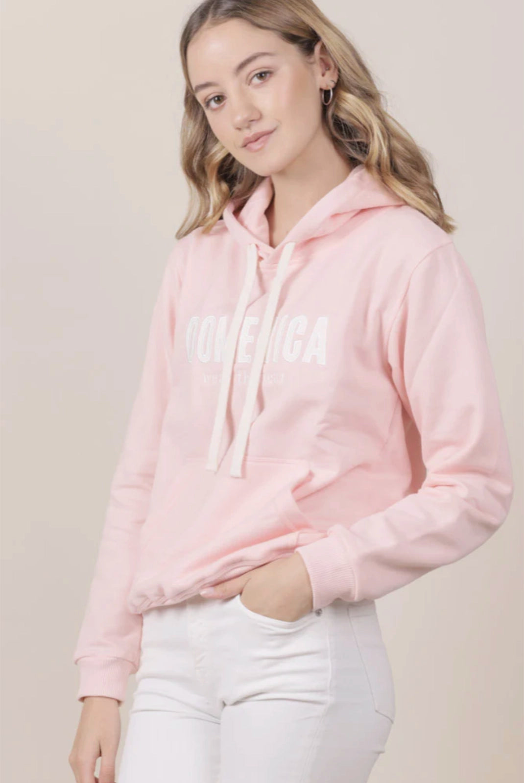 HOODIE DOMENICA ROSADO - UNISEX