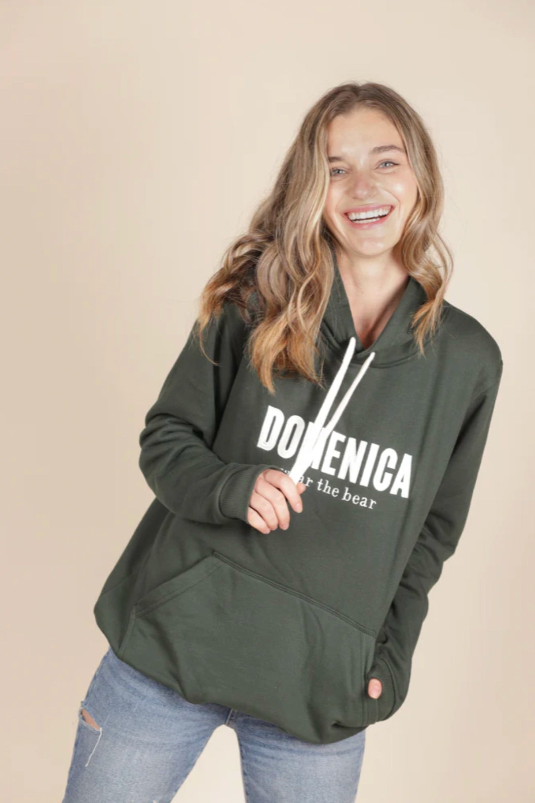 HOODIE DOMENICA VERDE MILITAR - UNISEX-3