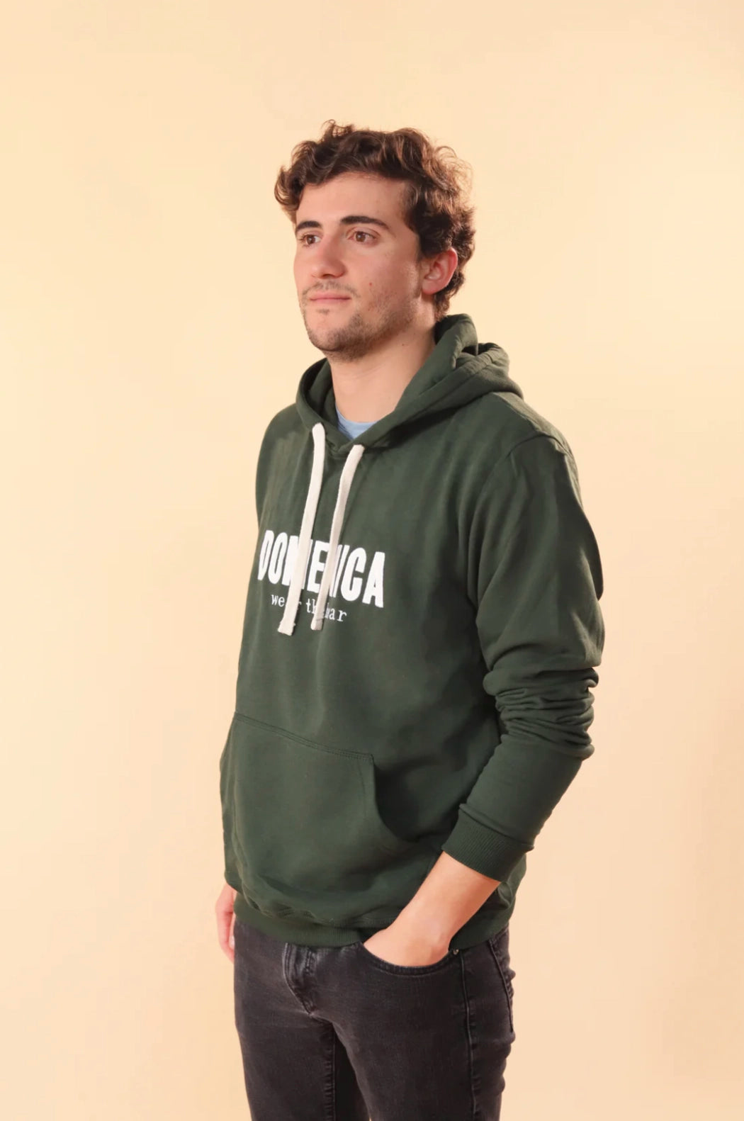HOODIE DOMENICA VERDE MILITAR - UNISEX-5