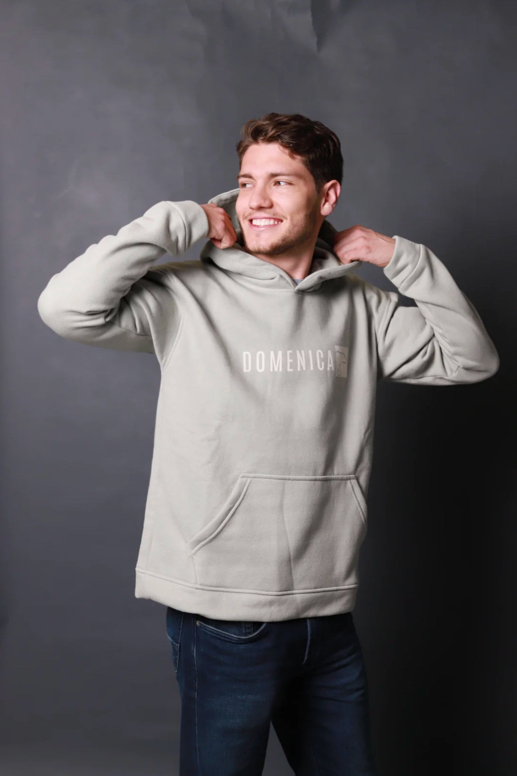 Hoodie oso verde oversized unisex - vista posterior / fit oversized