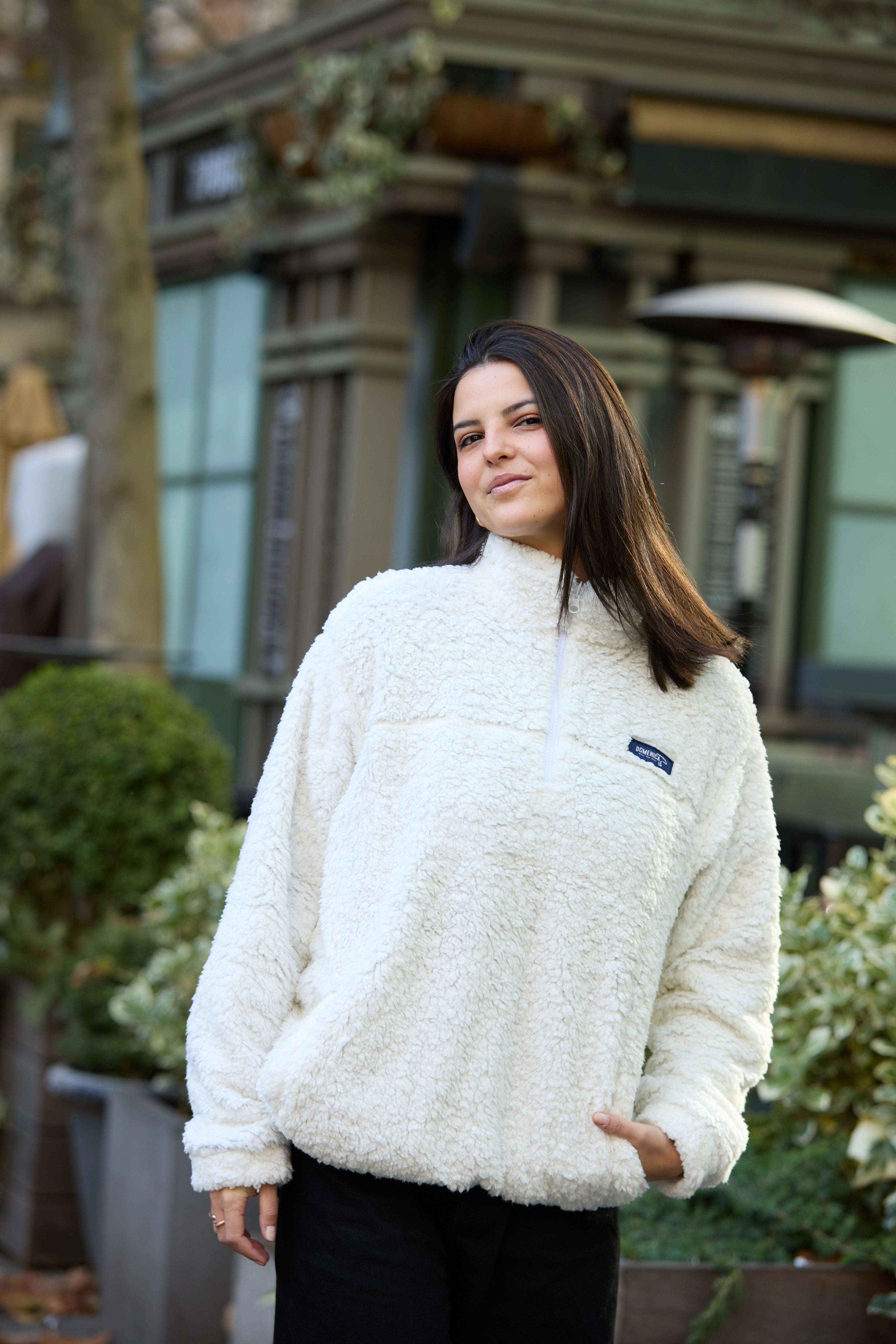 Saco ovejero crema unisex Domenica - vista posterior / fit