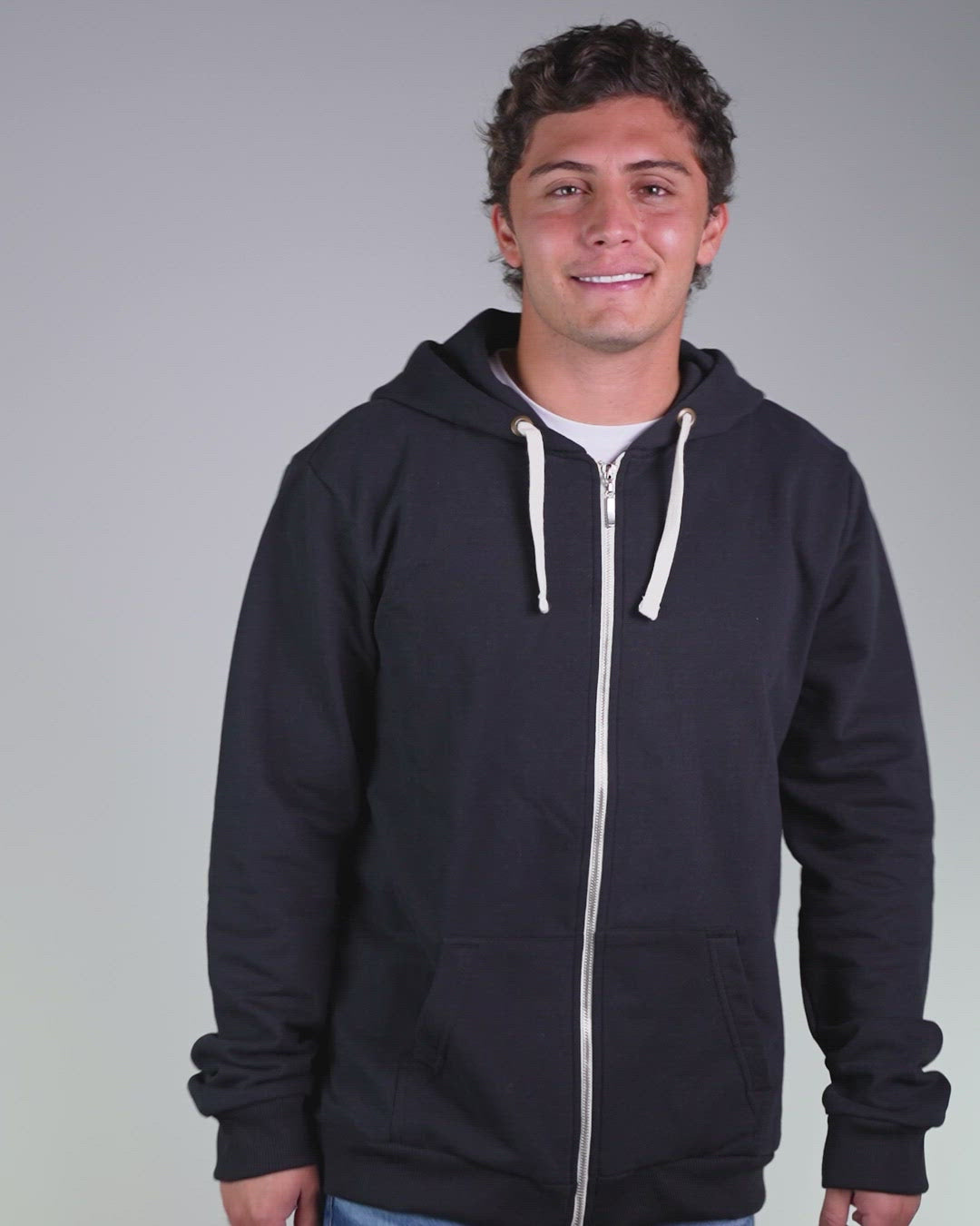 HOODIE DE CREMALLERA NEGRO- UNISEX-4