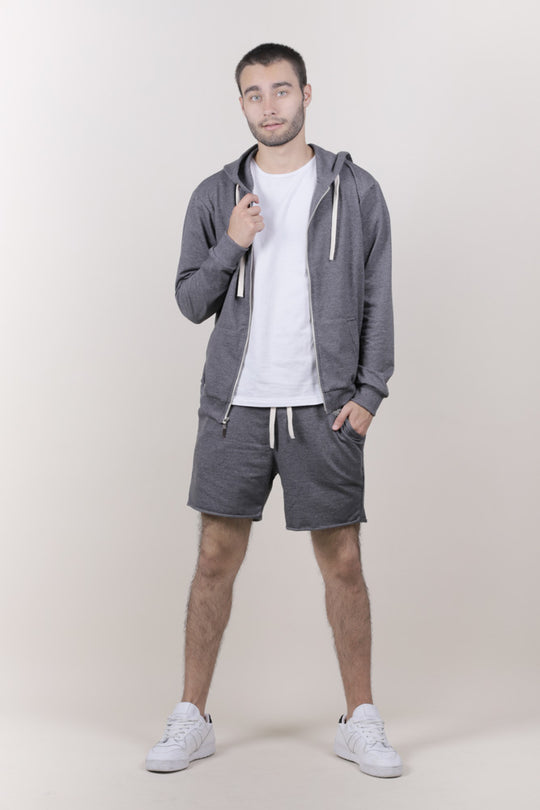 HOODIE DE CREMALLERA GRIS UNISEX