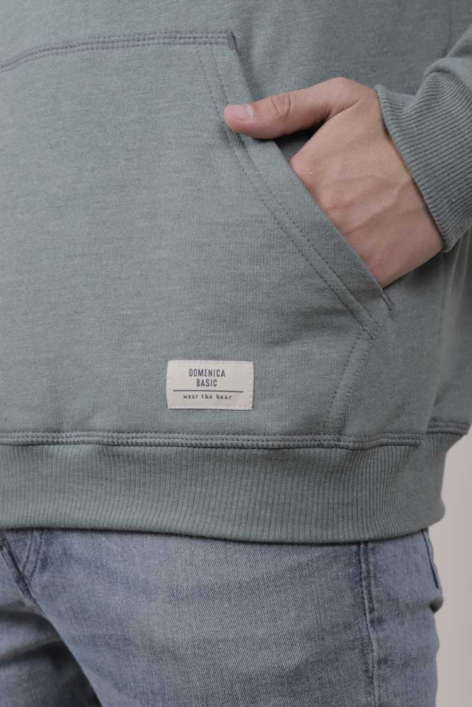 HOODIE VERDE OLIVA UNISEX- BAÁSICO-3