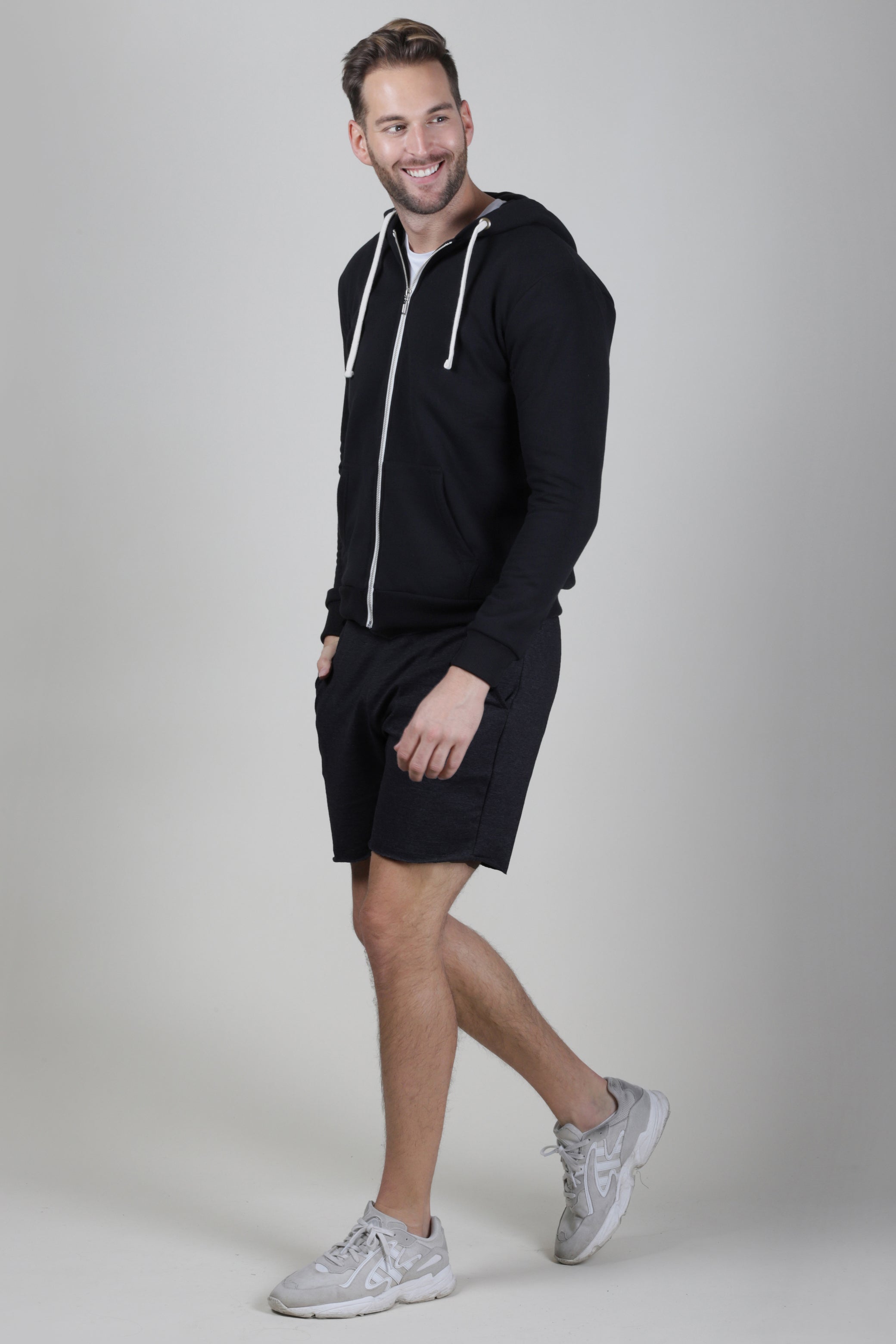 HOODIE DE CREMALLERA NEGRO- UNISEX-2