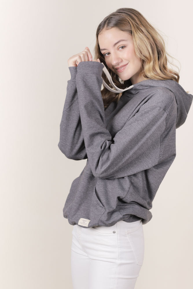 HOODIE GRIS OSCURO UNISEX- BÁSICO
